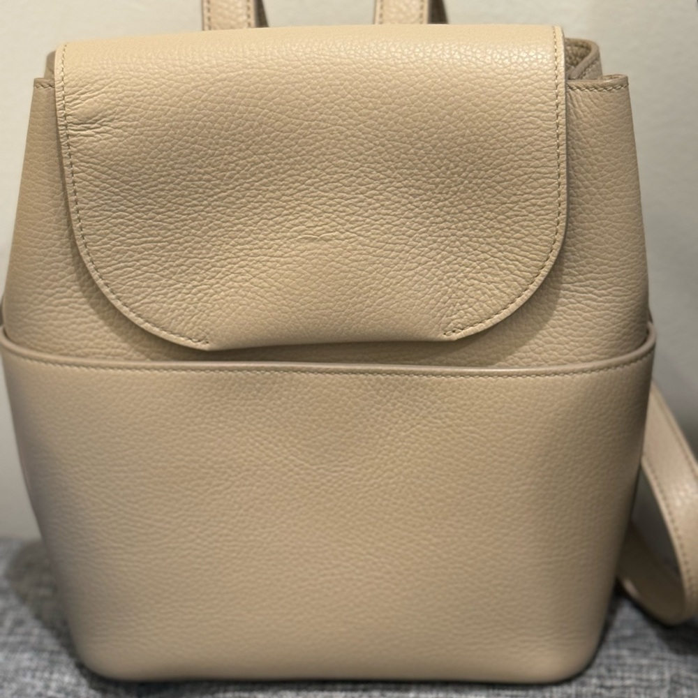 Original Cuyana Mini Leather Backpack in Stone